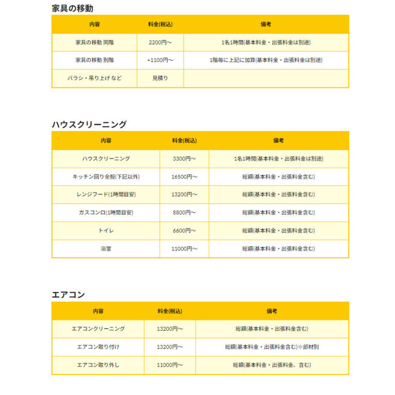 家具 の 移動 料金 コレクション