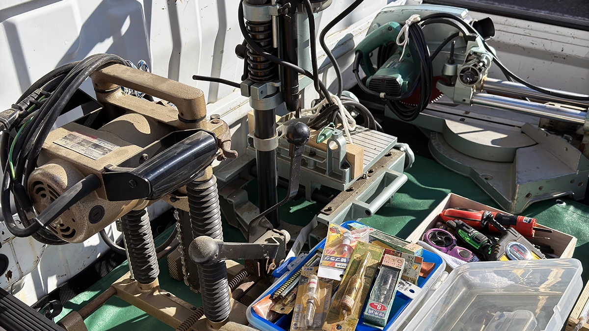 卓上ボール盤や丸ノコなど電動工具のまとめ買い取り品